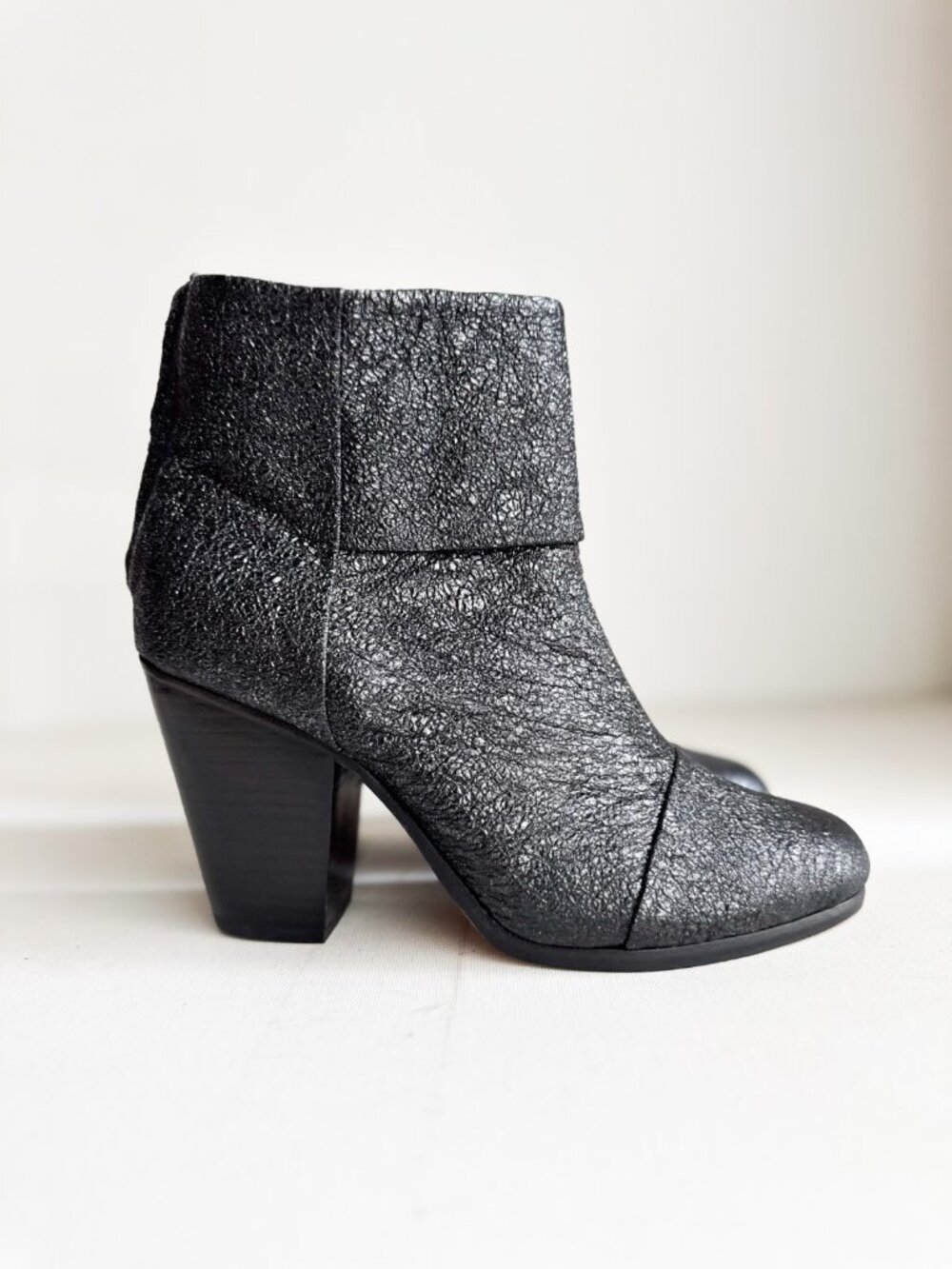 Rag and Bone Grey Metallic Textured Classic Booties 40